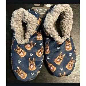 Comfies German Shepherd Dog Slippers One Size Fits Most Sherpa Lined New